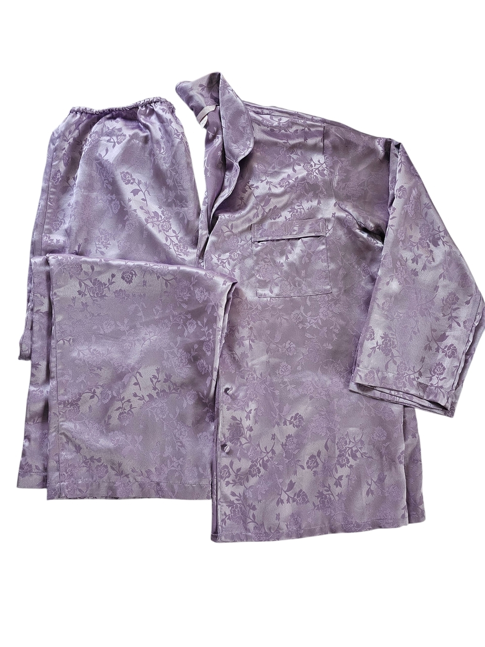 Victoria's Secret Lavender Satin Floral Pajama Set